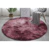 Tmavoružový okrúhly shaggy koberec Ombre