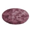 Tmavoružový okrúhly shaggy koberec Ombre