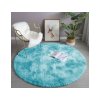 Modrý okrúhly shaggy koberec Ombre