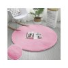 Ružový okrúhly koberec Rabbit