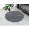Tmavosivý okrúhly koberec Alpaka