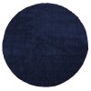 Okrúhly tmavomodrý shaggy koberec Kamel