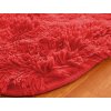 Červený obdĺžnikový shaggy koberec Lana