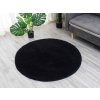 Čierny okrúhly koberec Alpaka