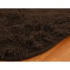 Tmavohnedý obdĺžnikový shaggy koberec Lana