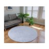 Sivý okrúhly koberec 3D Rabbit