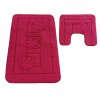 Kúpeľňová sada koberčekov s výrezom Maritime - tmavoružová