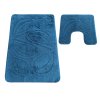 Kúpeľňová sada koberčekov s výrezom Flora - modrá