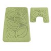 Kúpeľňová sada koberčekov s výrezom Flora - svetlozelená