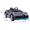 Bugatti Divo Detské autíčko na batérie sivé + diaľkové ovládanie + EVA + pomalý štart + LED MP3