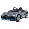 Bugatti Divo Detské autíčko na batérie sivé + diaľkové ovládanie + EVA + pomalý štart + LED MP3