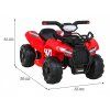 Detská štvorkolka na batérie Storm Red + 25W motor + MP3 USB + LED