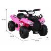 Detská štvorkolka na batérie Storm Pink + 25W motor + MP3 USB + LED