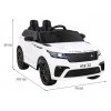 Range Rover Velar batéria biela + diaľkové ovládanie + EVA + pomalý štart + MP3 LED
