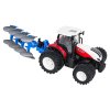 Červený R/C traktor s pluhom 1:24
