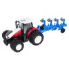 Červený R/C traktor s pluhom 1:24