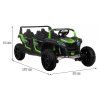 4-miestna bugina ATV RACING UTV2000 s lítium-iónovou batériou zelená