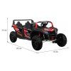 4-miestna bugina ATV RACING UTV2000 s lítium-iónovou batériou červená
