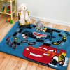 Detský modrý koberec s motívom McQueen 06