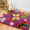 Detský ružový koberec s motívom Motýle 14