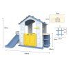 Detský domček so šmýkačkou a umývadlom modrá strecha