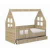 Detská posteľ DOMEK SONOMA so zásuvkou 140x70 (vľavo)