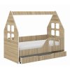 Detská posteľ DOMEK SONOMA so zásuvkou 140x70 (pravá)