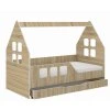Detská posteľ DOMEK SONOMA so zásuvkou 160x80 (vľavo)