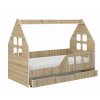 Detská posteľ DOMEK SONOMA so zásuvkou 160x80, pravá