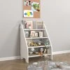 Montessori regál na knihy – organizér, biely mix, SONOMA