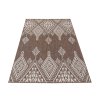 Obojstranný hnedý koberec s geometrickým vzorom Zara 13
