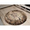 Okrúhly Hnedý koberec Loft vzor peň