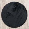 Okrúhly Čierny koberec Plush Deluxe