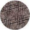 Okrúhly Hnedý koberec Plush Deluxe tmavy mramorovy