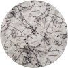 Okrúhly Biely koberec Plush Deluxe biely mramor