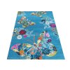 Detský modrý koberec s motýľmi Bella 114