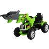 Batériový traktor s lyžicovým rýpadlom zelený