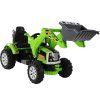 Batériový traktor s lyžicovým rýpadlom zelený