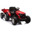 Elektrický traktor na batérie HC-306 s prívesom 24V červený