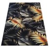 Čierno-zlatý koberec s motívom listov Black N 06