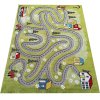 Zelený detský koberec s motívom mesta Color Kids 02