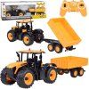 Traktor JCB s prívesom, diaľkovo ovládaný, s výklopnou korbou Double E 1:16 RC0670