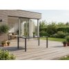 Záhradný hliníkový stôl so sklenenou doskou Sten