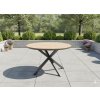 Kruhový hliníkový stôl s doskou z polywoodu 111,5 x 73 cm tmavošedý