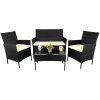 Súprava ratanového nábytku - čierna