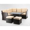 Rohová súprava ratanového nábytku - hnedá
