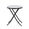 Okrúhly skladací stolík Darsy - čierny