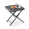 SKLADACÍ TURISTICKÝ STÔL 50 x 50 x 50 CM S DRŽIAKMI NA NÁPOJE, ČIERNY *2739