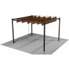 ZÁHRADNÁ PERGOLA S POHYBLIVÝMI POLYKARBONÁTOVÝMI LAMELAMI 3 x 3 M HNEDÁ *4016