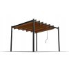 ZÁHRADNÁ PERGOLA S POHYBLIVÝMI POLYKARBONÁTOVÝMI LAMELAMI 3 x 3 M HNEDÁ *4016